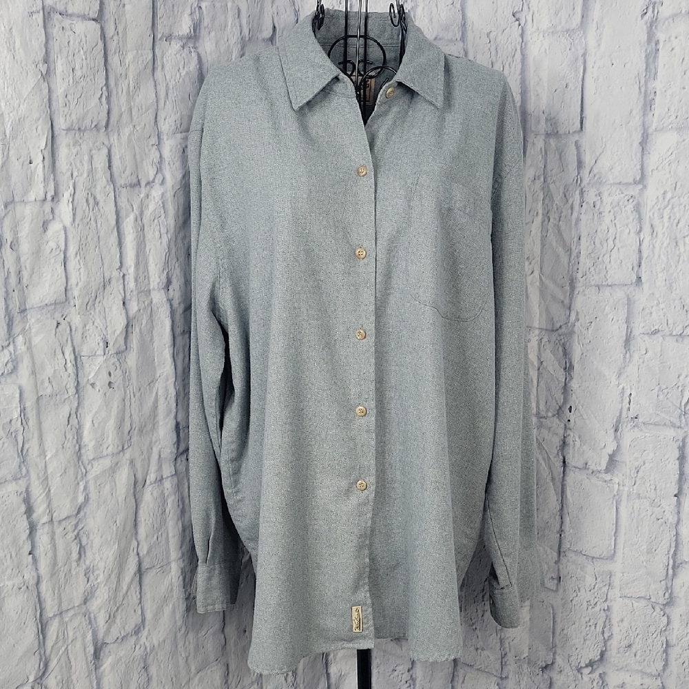 Woolrich Button Up Long Sleeve Soft Blue Blouse Large‎